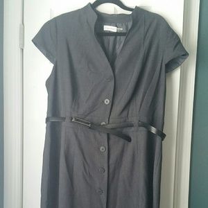 Vintage look Calvin Klein cap sleeve dress w/belt